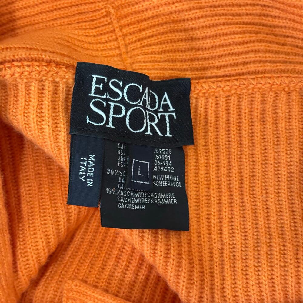 Escada Sport Colorblock Wool + Cashmere Sweater Size L Oversized Designer Italy - Picture 2 of 5